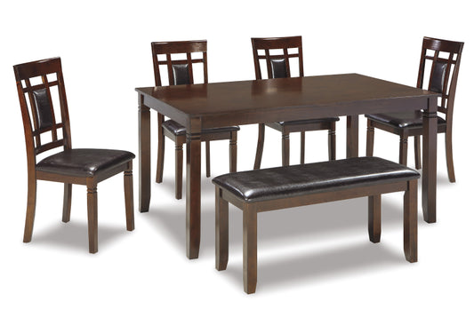 Bennox Dining Table and Chairs with Bench (Set of 6)